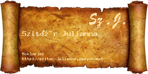 Szitár Julianna névjegykártya